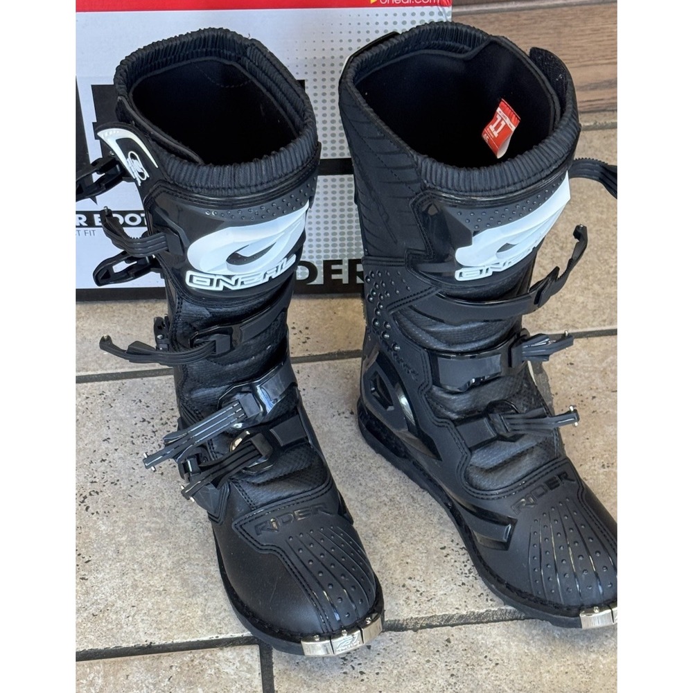 O'NEAL Rider MX Boots Size 11 Men's Motorcycle Dirtbike Boots Motocross 45 Black